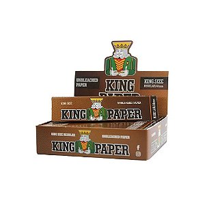 Seda King Paper King Size Unbleached Regular 44MM (Caixa C/ 20 Livretos De 33 Folhas)