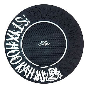 Tapete De Silicone Styx Fireproof Preto - Branco/Preto