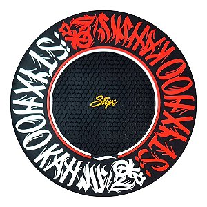 Tapete De Silicone Styx Fireproof Preto - Vermelho/Branco