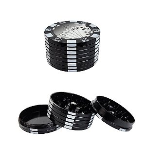 Dichavador De Metal MD Poker Grande - Preto