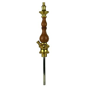 Stem Narguile Zeus Hookah New Edition 2 Respiros - Dourado/Mogno