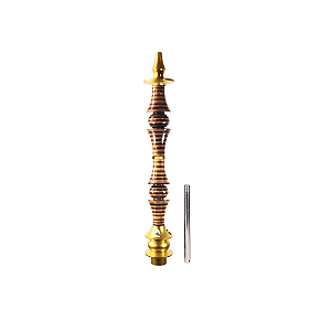 Stem Narguile Marajah Hookah Umbrella Grande Dourado/Marrom Stripes