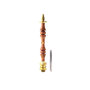 Stem Narguile Marajah Hookah Umbrella Grande Dourado/Vermelho Stripes