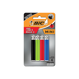 Isqueiro Bic Mini (Cartela C/4un)