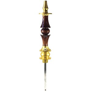 Stem Narguile Marajah Hookah Umbrella Médio Dourado/Marrom Brilhante