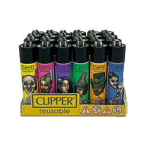 Display Isqueiro Clipper Lion Circus Colorido (Display C/24un)