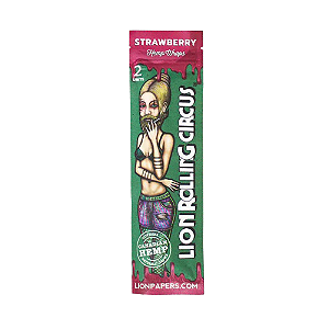 Seda Blunt Lion Circus Hemp Wraps Strawberry (Pacote com 2un)