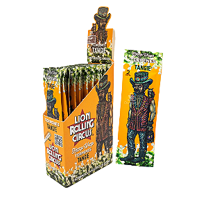 Display Seda Blunt Lion Circus Hemp Wraps Tangie (Caixa com 25un com 2 Folhas)