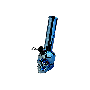 Bong De Vidro DK Skull Metálico - Blue