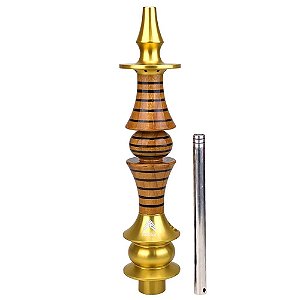 Stem Narguile Marajah Hookah Umbrella Médio Dourado/Preto Stripes