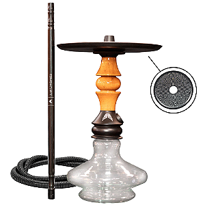 Narguile Completo Marajah Hookah Umbrella Nano - Preto Natural
