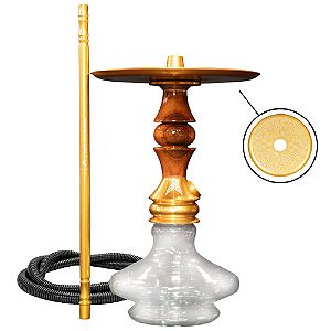 Narguile Completo Marajah Hookah Umbrella Nano - Dourado Natural