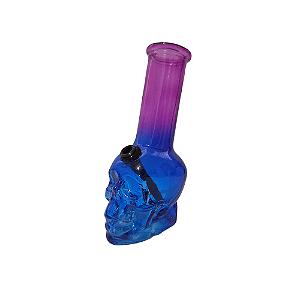 Bong De Vidro DK Mini Skull Colors - Azul/Roxo