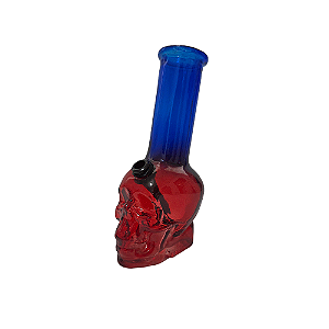Bong De Vidro DK Mini Skull Colors - Vermelho/Azul