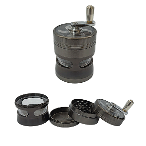 Dichavador De Metal DK Manivela Visor Grande - Chumbo