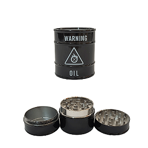 Dichavador De Metal MD Oil Barril 3 Partes - Preto