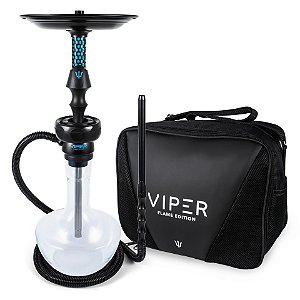 Narguile Completo Triton Viper Flame Edition Bolsa - Azul