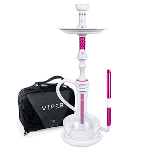 Narguile Completo Triton Viper Bolsa - Branco/Pink