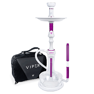 Narguile Completo Triton Viper Bolsa - Branco/Purple