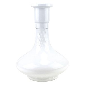 Vaso ZH Genie 30cm Rigado - Branco/Branco