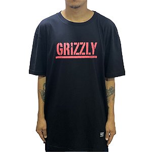 CAMISETA GRIZZLY STAMPED RED TEE - PRETA
