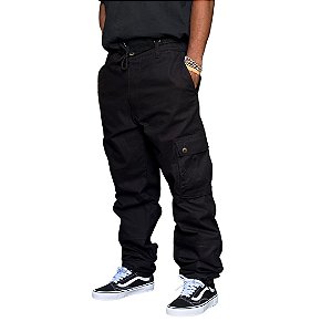 CALÇA FOTON CARGO CONFORT SARJA PREMIUM - FULL BLACK