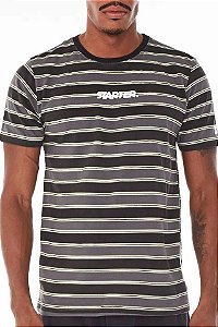 Camiseta Starter Especial Listrada Preta/Cinza