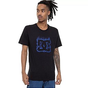 Camiseta Dc Shoes Blue Flame PS - Preta