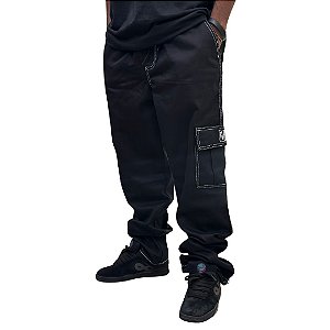 Calça Aspecto Cargo Liner Premium - Full Black