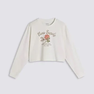 Camiseta Vans Supply Boutique Ls Relax Crop Marshmallow