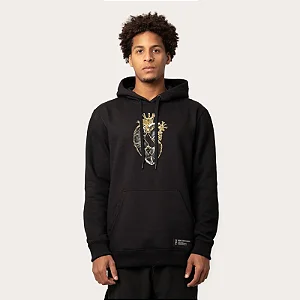Moletom MCD Canguru Fechado Coração Dourado - Preto