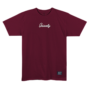 Camiseta Grizzly Mini Script Refr - Burgundy