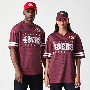 Camiseta New Era San Francisco 49ers NFL Mesh Dark Red Jersey - Importada