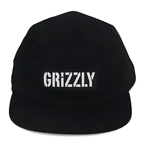 Boné Grizzly 5 Panel Stamp Camper - Black