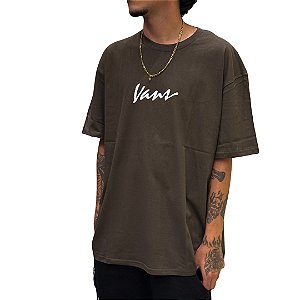 Camiseta Vans classic script ss coal brown