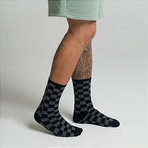 Meia Vans checkerboard crew black - 39 ao 45 - PAR