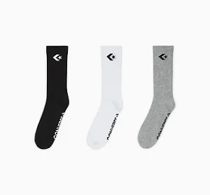 Meia Converse Cano Médio Star Mescla (3 Pares) N° 34 ao 38