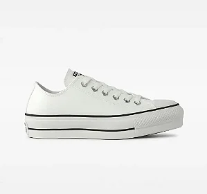 Tênis All Star Chuck Taylor Couro Lift Cano Baixo Branco
