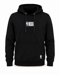 Moletom NBA Canguru Logo Fechado Preto