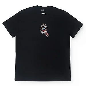 Camiseta Santa Cruz Burnt Bone Hand - Preta - (TAMANHO BIG)