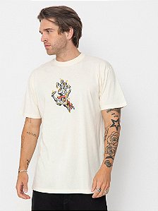 Camiseta Santa Cruz Burnt Bone Hand - Off White