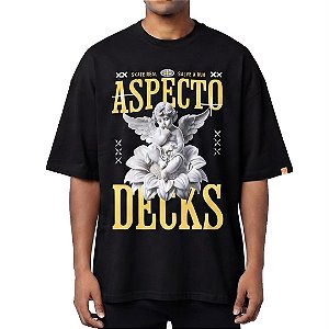 Camiseta Aspecto Oversized Angel Black
