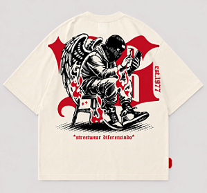 Camiseta Oversized Premium Gothic - Off White