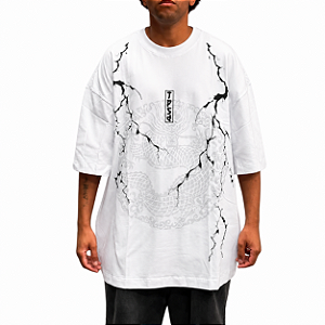 Camiseta Trip SIde Oversized Premium Dragon & Tiger - Off White