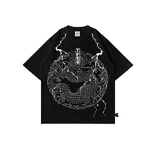 Camiseta Trip SIde Oversized Premium Dragon & Tiger - Black