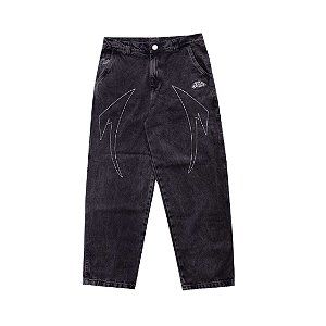 CALÇA TRIP SIDE JEANS BAGGY MARMORIZADA BLACK