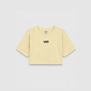Camiseta Vans Flying V Crew Cropped Almond Crisp
