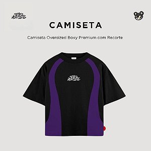 Camiseta Trip SIde Oversized Premium Recorte - Preta