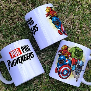Caneca Pug Avengers Personalizada 325ml