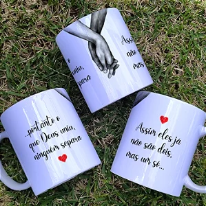 Caneca O que Deus Uniu Ninguém Separa Personalizada 325ml